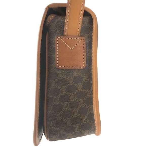 Celine Circle Shoulder Bag Macadam Pattern Brown - Picture 3 of 14